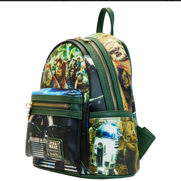 NWT Loungefly Star Wars Return Of The Jedi Scene Green Backpack - Picture 2 of 13